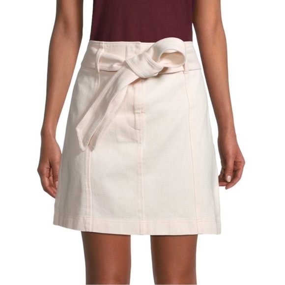 Nwt Revolve Parker New York Lucky Belted Off-White Denim Skirt Size 2 - Picture 1 of 8
